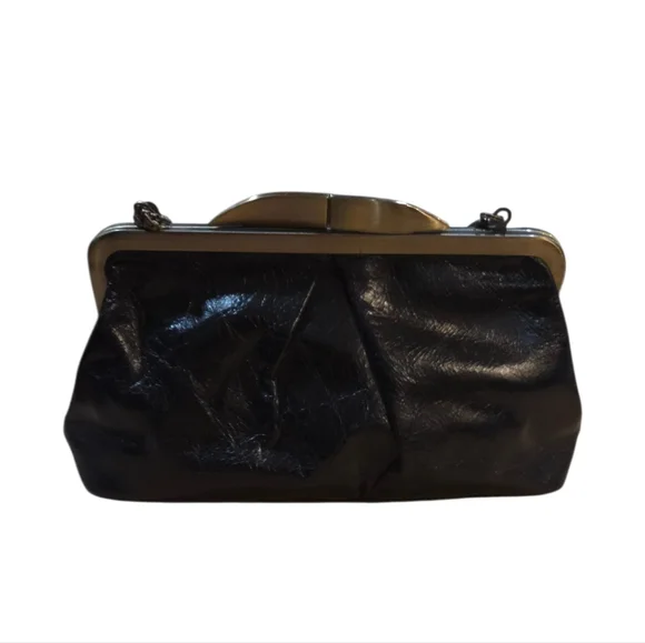 Hobo International VTG Triple Chain Clutch Bag Leather Paisley Kisslock Hayley - Picture 4 of 11